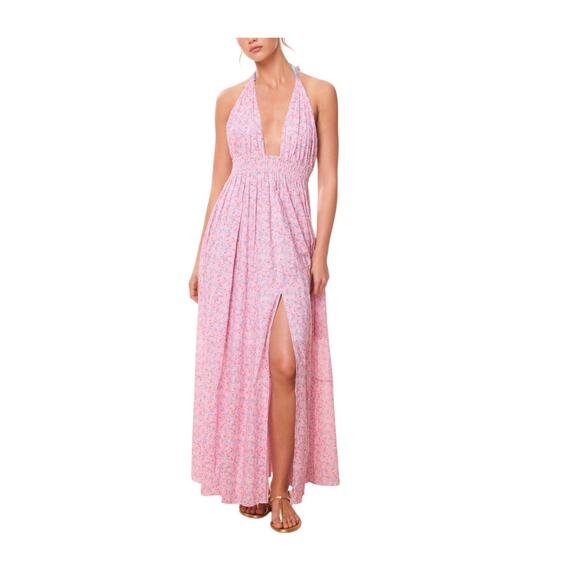 LoveShackFancy Dresses & Skirts - LoveShackFancy Floral Multicolor Love Re-Edition Halter Dress Size L